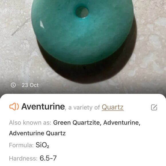 Genuine Gemstone Green Aventurine Donut Pendant & Prehnite Beaded Necklace - Picture 12 of 15